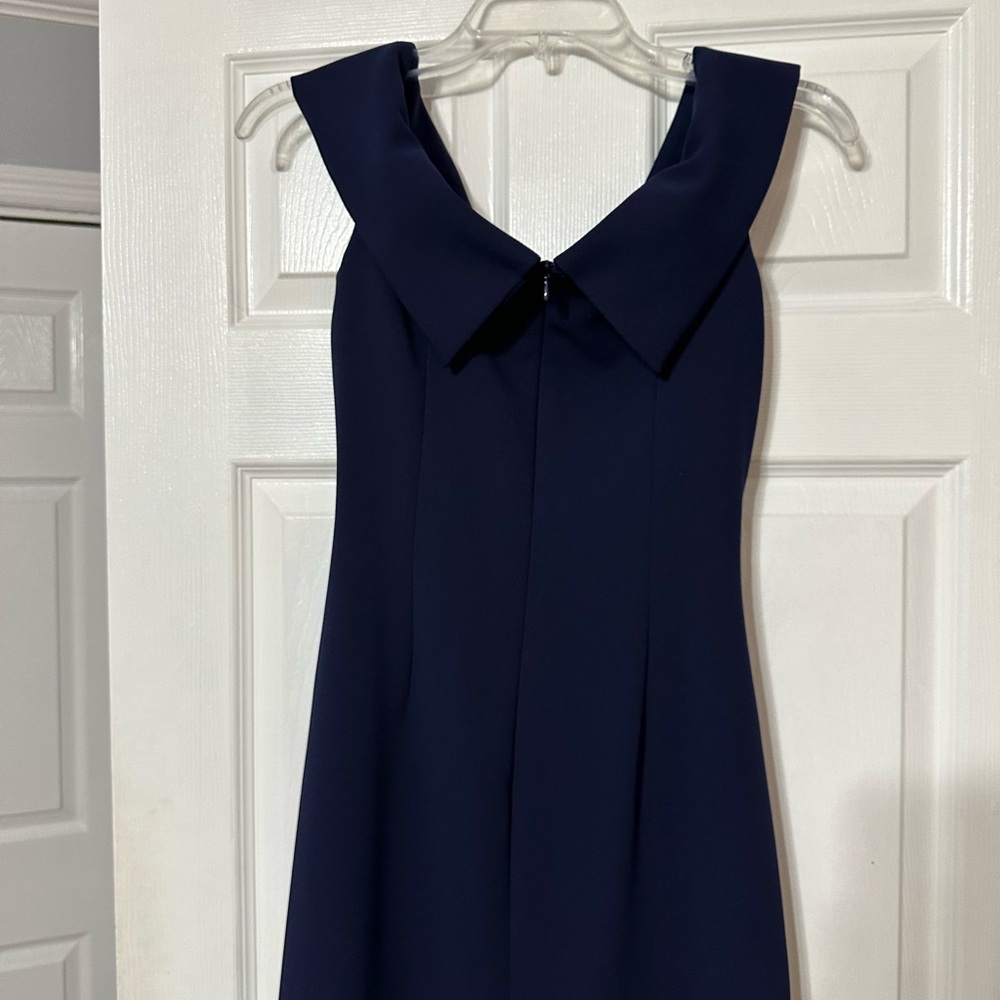 Vince Camuto Off Shoulder Crepe Flounced Cocktail Dress - Picture 9 of 15
